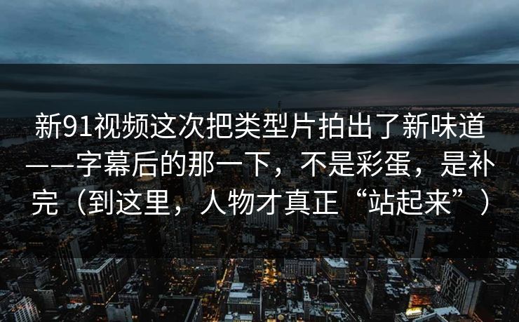 新91视频这次把类型片拍出了新味道——字幕后的那一下，不是彩蛋，是补完（到这里，人物才真正“站起来”）