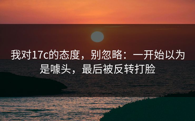 我对17c的态度，别忽略：一开始以为是噱头，最后被反转打脸