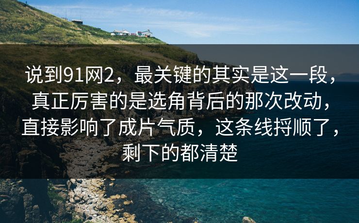 说到91网2，最关键的其实是这一段，真正厉害的是选角背后的那次改动，直接影响了成片气质，这条线捋顺了，剩下的都清楚