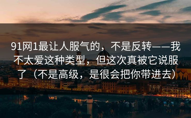 91网1最让人服气的,不是反转——我不太爱这种类型,但这次真被它说服了(不是高级,是很会把你带进去)