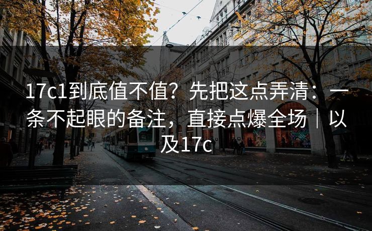 17c1到底值不值?先把这点弄清:一条不起眼的备注,直接点爆全场|以及17c